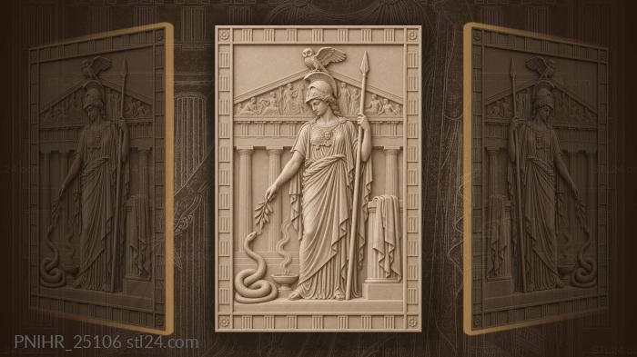 Athena and the sacred serpent offering 3d STL model