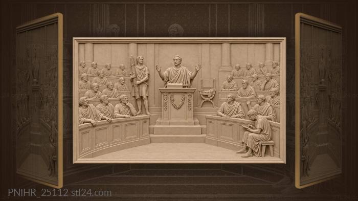 Roman senate meeting consul addressing assembly 3d STL model