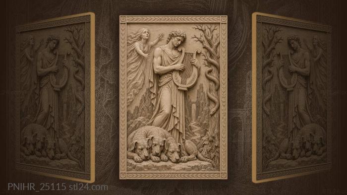 Orpheus and cerberus underworld music 3d STL model