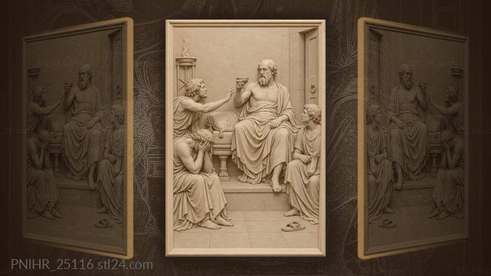 Socrates last moments with disciples · Plato 3d STL model