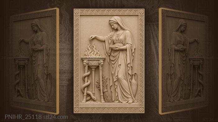 Hestia’s sacred fire and serpent 3d STL model