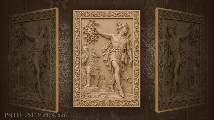 Perseus lifting the snake haired head 3d STL model