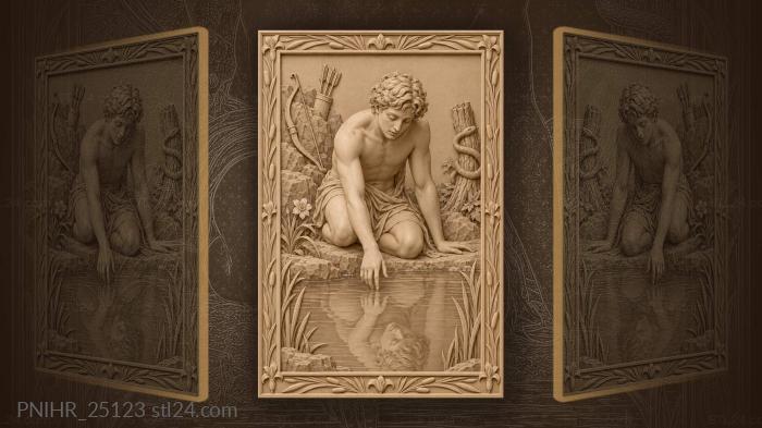 Narcissus by the water contemplation 3d STL model