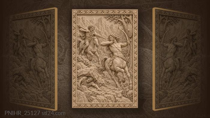 Centaur hunt in mountain pass 3d STL model