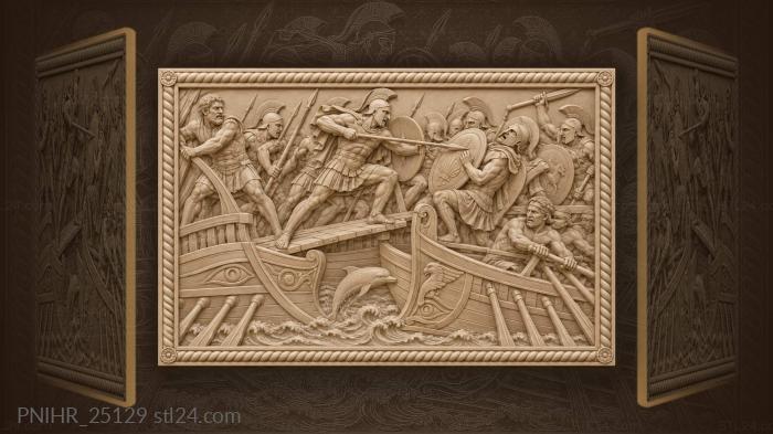 Marines crossing gangplanks onto enemy ship 3d STL model