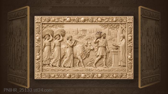 Harvest procession to the temple altar 3d STL model