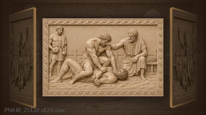 Pankration fight ancient athletic contest 3d STL model