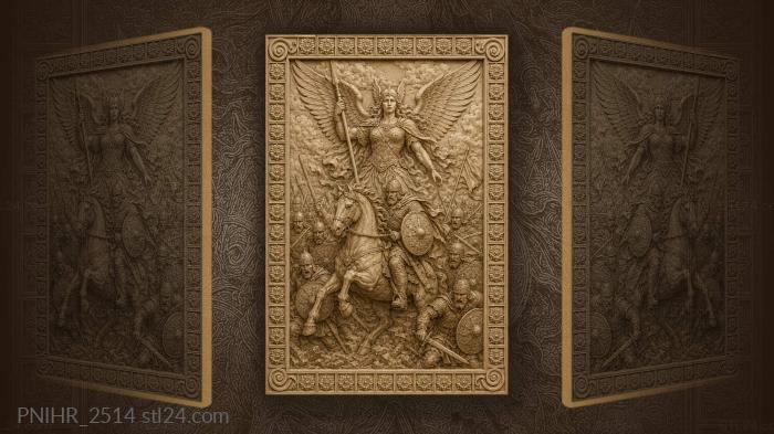 Valkyrie over heroic battle scene 3d STL model