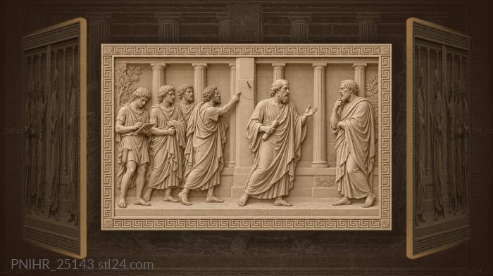 Ancient wisdom philosophical discussion stoa 3d STL model