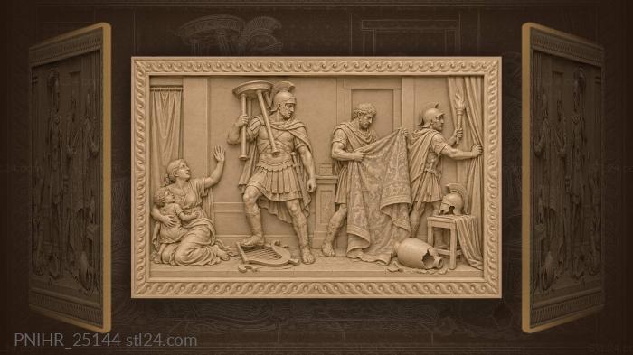 City plunder soldiers tapestry torch 3d STL model