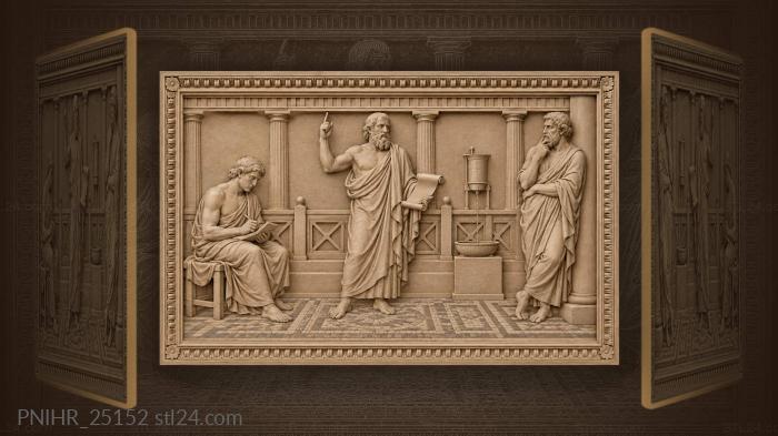 Socrates plato aristotle ancient discussion 3d STL model