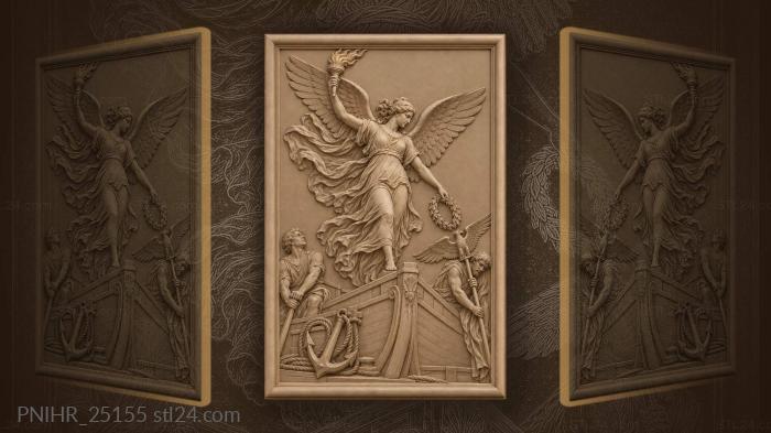 Victory descends upon ancient warship 3d STL model