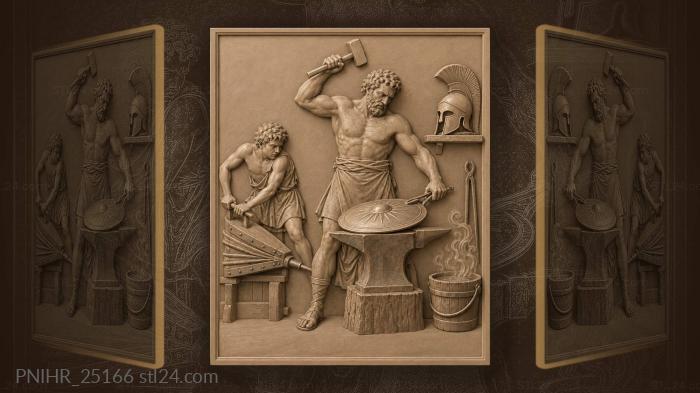 Achilles shield forging blacksmith’s workshop 3d STL model