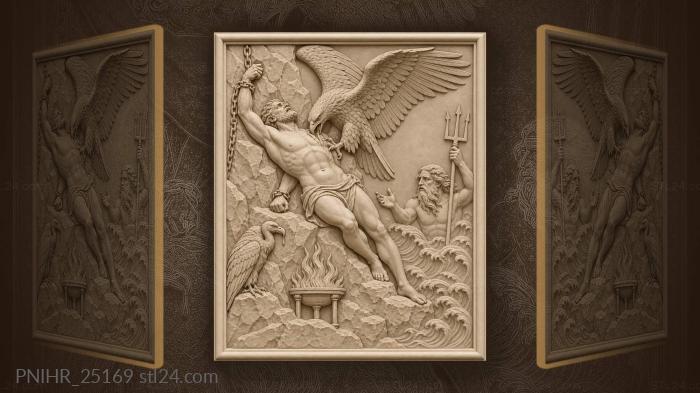Prometheus chained eagle torment ocean 3d STL model