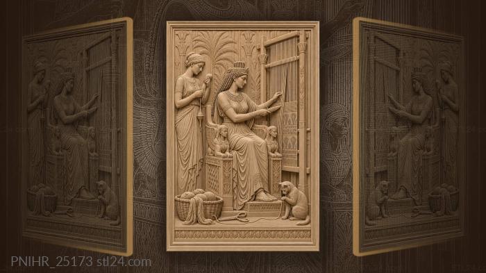 Queen weaving with loyal cat 3d STL model
