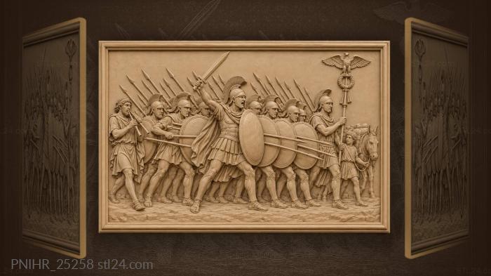 Greek phalanx marching to battle 3d STL model