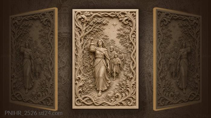 Lantern bearer leads starry procession 3d STL model