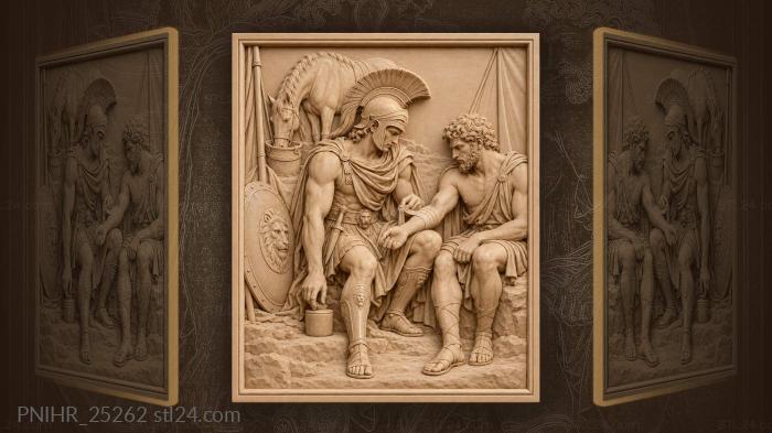 Achilles tending wounded comrade’s arm 3d STL model