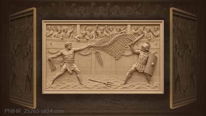 Retiarius casting his net at the secutor 3d STL model