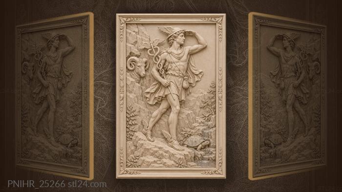Hermes overlooking rocky landscape with tortoise 3d STL model