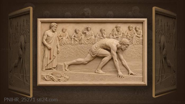 Olympic runner discus throw starting line 3d STL model