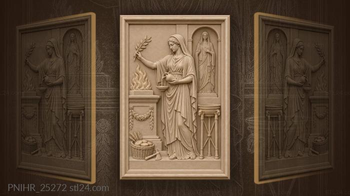 Priestess offering to vesta temple flame 3d STL model