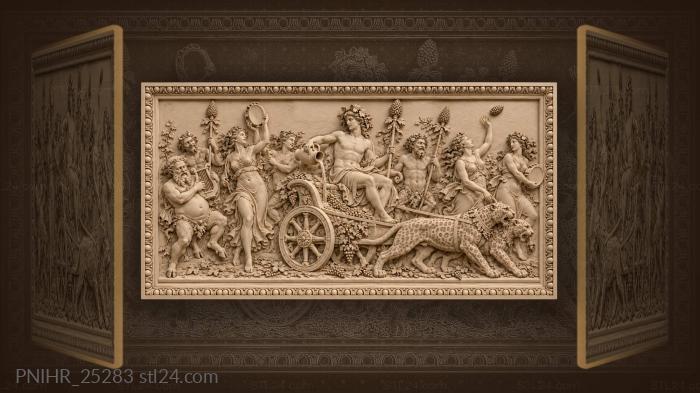 Bacchus triumph with satyrs and maenads 3d STL model