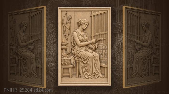 Penelope weaving the endless tapestry 3d STL model