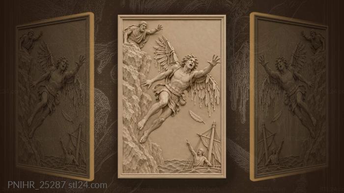 Icarus’s fall tragic flight of youth 3d STL model