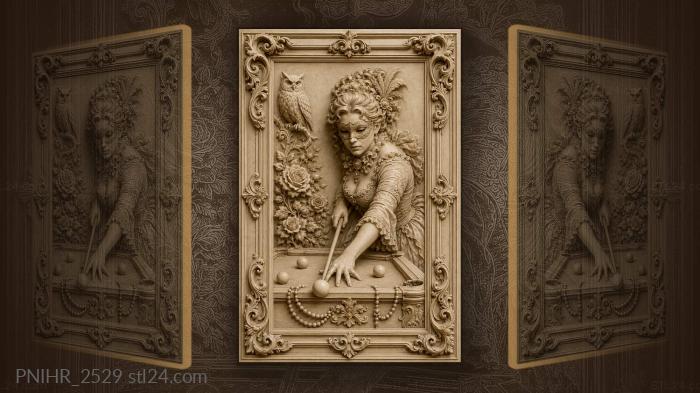 Venetian mask at billiards with an owl 3d STL model