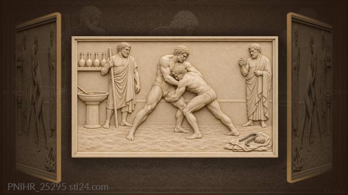 Ancient greek wrestling athletic competition 3d STL model
