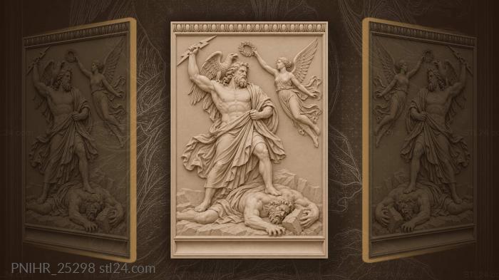 Zeus hurling lightning from the crag 3d STL model