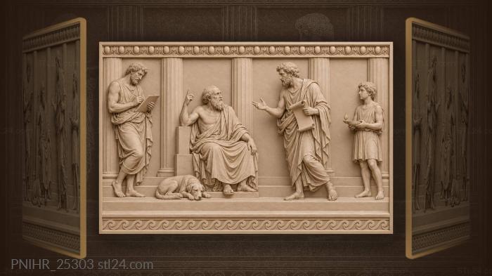 Debaters trade arguments while a scribe records 3d STL model