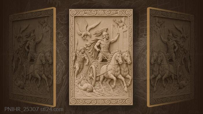 Achilles races while his fallen rival trails 3d STL model
