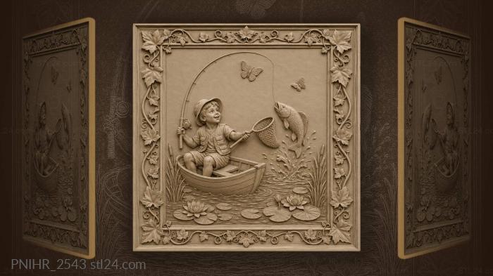 Boat net raised over the lily pads 3d STL model