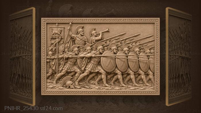Greek phalanx advance battle formation 3d STL model