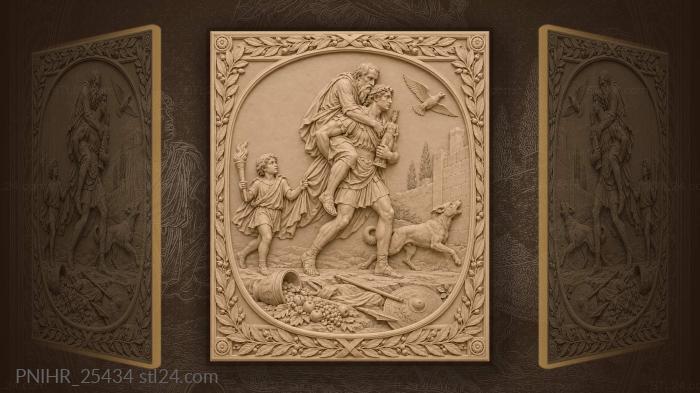 Aeneas saves father and relics 3d STL model