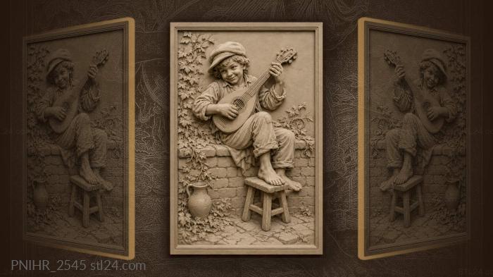 Playing strings on a brick ledge 3d STL model