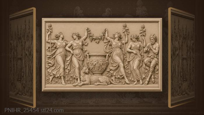 Bacchic dance with panther and satyr 3d STL model