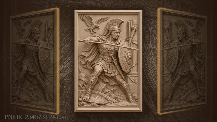 Ares advancing with spear and vulture 3d STL model