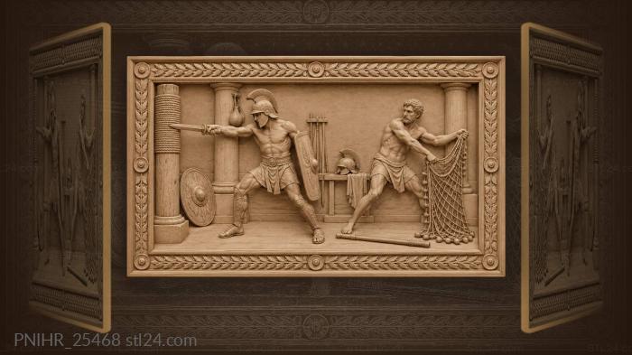Gladiatorial combat training arena scene 3d STL model