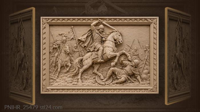 Cavalry charge fierce battlefield action 3d STL model