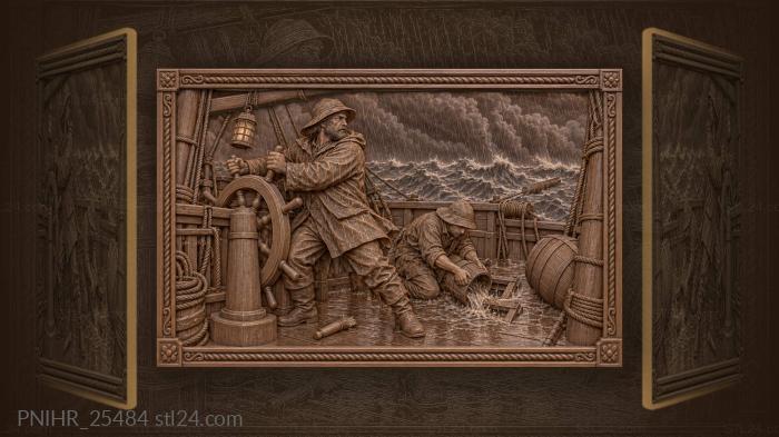 Stormy seas desperate sailor watchful mate 3d STL model