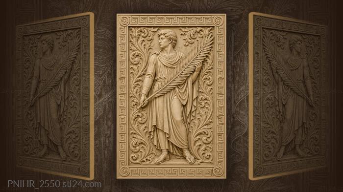Youth with open palm leaf 3d STL model