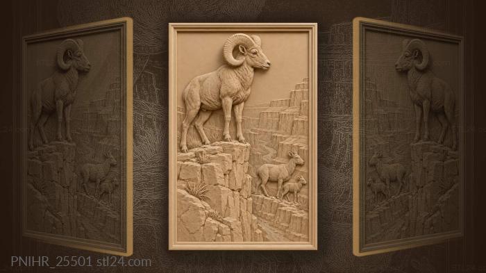 Mountain ram above canyon vista 3d STL model