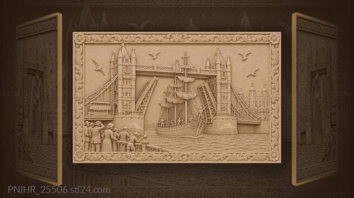 London tower bridge sailing ship view 3d STL model
