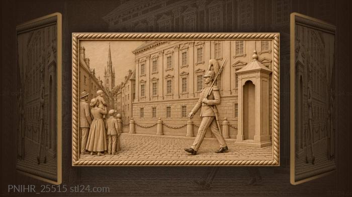 Stockholm palace guard marching scene 3d STL model