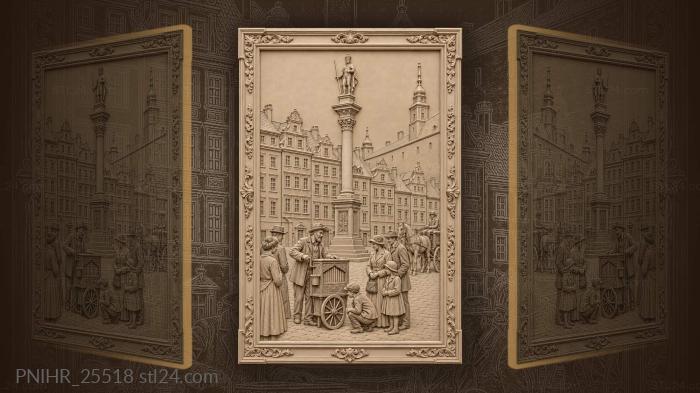 Organ grinder turning his crank by column 3d STL model