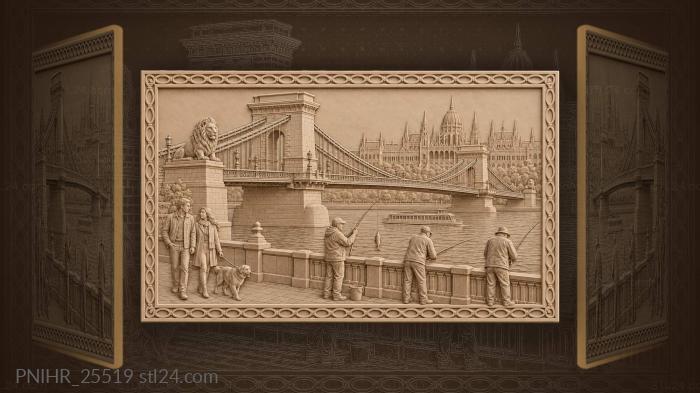 Three rods braced along the danube railing 3d STL model