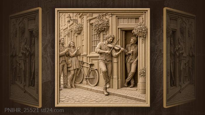Dublin pub with lively street music 3d STL model